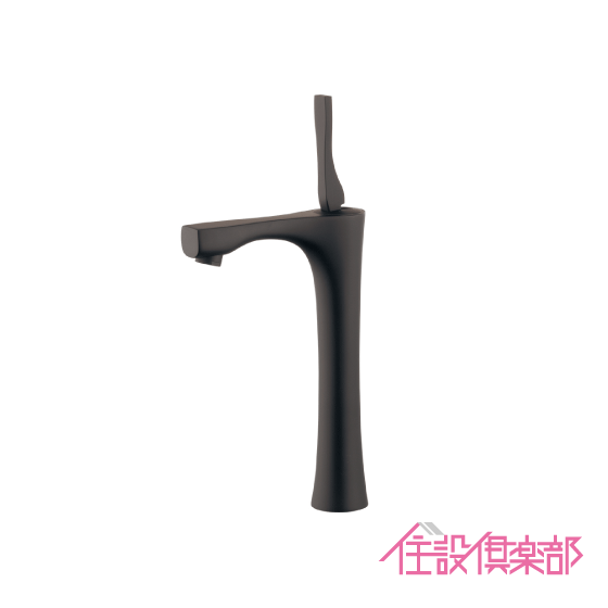 シングルレバー立水栓(トール) カラー：マットブラック 716-905-D カクダイ