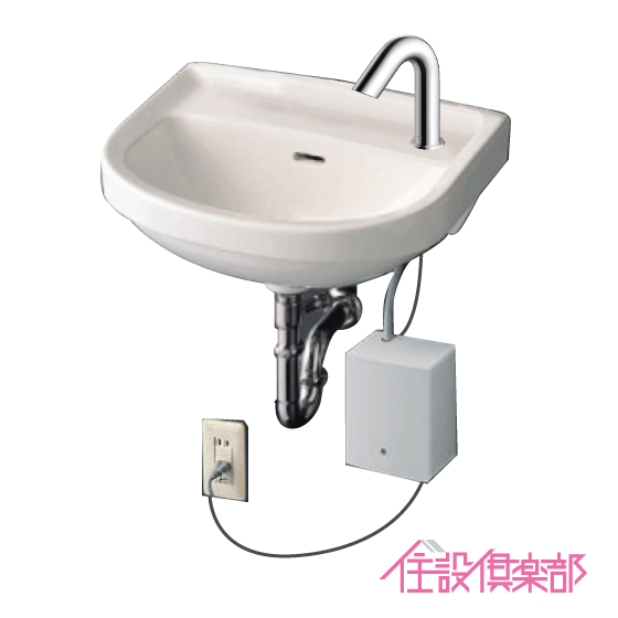 平付壁掛洗面器(壁給水・床排水) アクアオート 自動水栓セット(AC100Vタイプ) L210D,TLE28SS1A 手洗い 洗面所 トイレ TOTO