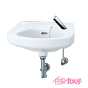 そで付小形洗面器(床給水・壁排水) 自動水栓セット(100V仕様) L-132AG,AM-300CV1 LIXIL INAX リクシル イナックス