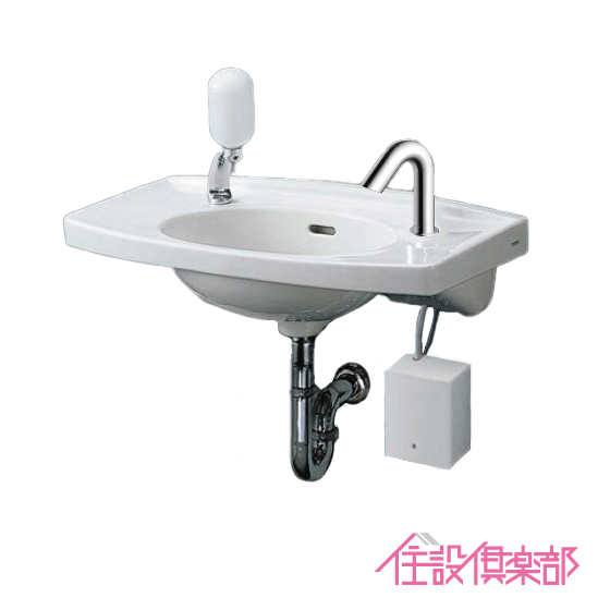 壁掛洗面器 水石けん入れ付き 自動水栓(発電タイプ)セット L270DM,TLE28SS1W TOTO