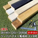 集成材 2×4材 2本入り 長尺 1201~2690ミリ 長さ各1カット付き 壁面収納 賃貸住宅 壁 柱 棚 DIY パーツ つっぱり ツーバイフォー 集成材 ツーバイフォー集成材 ラブリコ LABRICO じゅうたす 住+ ★大型便★