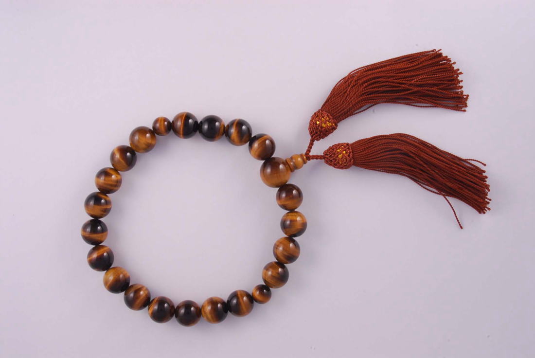 【無料ラッピング 　敬老の日　お誕生日　内祝い　ギフト　 お返し】【タイガーアイ】【天然石】数珠男性用タイガーアイ茶房人絹10mm