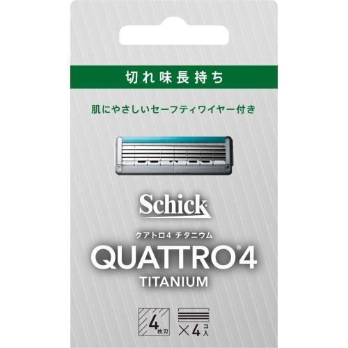 【メール便対応】【代引き不可】【同梱不可】【送料無料】シック クアトロ4 チタニウム 替刃　4個入【カミソリ】【剃刀】【シック】【S..