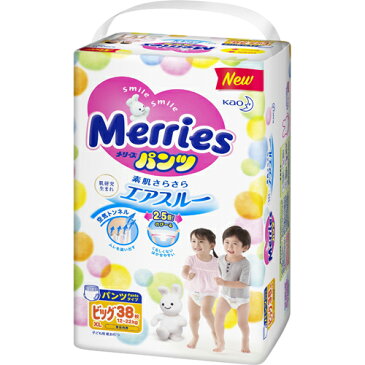 【ケース販売】【花王】メリーズパンツ さらさらエアスルービッグサイズ （12〜22kg）　38枚入×3コパック【パンツタイプ】【紙おむつ】【メリーズ】