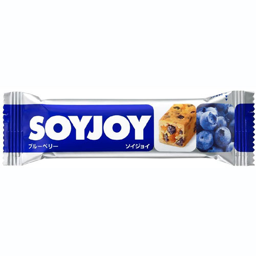 商品特徴 ■SOYJOYは、小麦粉を使用せず大豆を粉にした生地にたっぷりのフルーツを加えて焼き上げた栄養食品です。 ■大豆タンパク質やイソフラボン、ミネラルなどを摂る事ができます。 ■大粒で味の濃いブルーベリーとホワイトチョコチップを練りこみました。ごろりとしたブルーベリーの素材感を楽しんでいただけます ※商品リニューアル等によりパッケージ及び容量等は変更となる場合があります。ご了承ください。 原材料名 大豆粉（国内製造、遺伝子組換えでない）、レーズン、マーガリン、ブルーベリー加工品、卵、パイナップル加工品、ココナッツ、難消化性デキストリン、砂糖、ホワイトチョコレート、イヌリン、脱脂粉乳、食塩/香料 栄養成分 エネルギー・・・135kcaL タンパク質・・・4.4g 脂質・・・7.6g 糖質・・・10.7g 食物繊維・・・4g ナトリウム・・・33〜72mg 大豆イソフラボン・・・14mg ご使用上の注意 ・開封後は早くお召し上がりください。 ・食品ですので妊婦、子供が食べても問題ありませんが、大豆、卵、乳製品、原料中各フルーツに対するアレルギー体質の方は、お控えください。 ・大豆アレルギーの方は、お控えください。 また、卵、乳製品、原料中の各フルーツのアレルギーの方もお控えください。 内容量 30g×12本入 広告文責 株式会社　ジューゴ　06-6972-5599 メーカー 株式会社大塚食品 お客様相談室：0120-550-708 受付時間：9：00〜17：00(土・日・祝日を除く) 区分 日本製・食品　