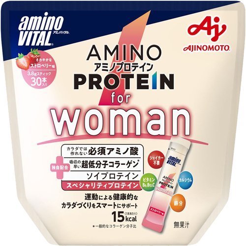 アミノバイタル アミノプロテイン for Woman ストロベリー味(3.8g*30本入)[プロテイン ソイプロテイン アミノ酸]