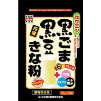 商品特徴 ■きなこをはじめ、丹波の黒豆、セサミン含有の黒ゴマ、カルシウム、発芽黒米、豆乳と6種をブレンドした製品です。 ■牛乳に混ぜるだけで、美味しくお召し上がりいただけます。 ■ほんのりと甘く、とけやすい粉末タイプ ■毎日の健康維持などにお役立てください。 ■甘味料、着色料不使用 ※商品リニューアル等によりパッケージ及び容量等は変更となる場合があります。ご了承ください。 お召し上がり方 ・本品は食品ですから、日常の食生活からして、1日1〜2回が目安です。 ・牛乳又は豆乳約100ccに、本品1パック(10g)の中味を入れ、スプーン又はマドラーにて、すばやく、よくかき混ぜてお召し上がりください。 ・お好みにより、濃さは調整してください。 ・シェーカーにてシェイクしますと早く混ざりさらに、おいしくなります。また、シェーカーのない方はカラムの広口小型のペットボトルをご利用ください。※熱湯はさけてください。 ・青汁又はハチミツ、ヨーグルト、シリアル、寒天粉、その他お好みのものを選んで、ご一緒に混ぜていただくこともできます。 ・本品は食品ですので、ホット(約30度〜40度)でもアイスでも、またいつ飲まれてもかまいません。 ・バターとねり合わせ、きな粉バターをパンに・・・、アイスクリーム、ホットケーキ、お餅、だんご、おはぎ、野菜サラダなど、レシピを工夫してください。 原材料 大豆(遺伝子組換えでない)(中国)、黒大豆(遺伝子組換えでない)(日本)、黒ごま(リグナン黒ゴマ)、貝カルシウム、発芽黒米、豆乳 栄養成分 【100gあたり】 エネルギー・・・425kcaL たんぱく質・・・33.8g 脂質・・・21.5g 糖質・・・15.4g 食物繊維・・・17.4g ナトリウム・・・21mg カルシウム・・・2100mg カリウム・・・1800mg 鉄・・・8.5g ビタミンE・・・3.5mg セサミン・・・55mg 大豆イソフラボン・・・250mg 大豆サポニン・・・440mg リン脂質・・・1.32g ご注意 ・大豆アレルギーの方は、飲まないでください。 ・開封後は、虫の侵入や酸化を防ぐため、ファスナーをキッチリと閉めて保存してください。 ・開封されたら、お早めにお使いください。 ・のどにつまるおそれがありますので、直接飲まないでください。 ・小児の手の届かない所へ保管してください。 ・生ものですから、つくりおきしないでください。 ・本品は食品ですから、お好みにより1回に2パック(20g)でもかまいませんが、その場合は牛乳や豆乳の量も調整してください。必要以上に大量に摂ることは避けてください。 ・薬の服用中又は通院中、妊娠中、授乳中の方は、お医者様にご相談ください。 ・体調不良時、食品アレルギーの方は、お飲みにならないでください。 ・万一、お体に変調がでましたら、直ちにご使用を中止してください。 ・食生活は、主食、主菜、副菜を基本に食事のバランスを。 ・天然の原材料のため、色調に多少差がでることもありますが、品質には問題ありません。 内容量 10g×20包 広告文責 株式会社　ジューゴ　06-6972-5599薬剤師：權　典子 メーカー 山本漢方製薬株式会社 お客様相談窓口 ：0568-73-3131 受付時間 9：00〜17：00(土、日、祝日を除く) 区分 健康食品　