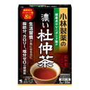 商品特徴 ■気になる生活習慣に特許製法で健康成分がたっぷりの「濃い杜仲茶」 ■特許製法で、健康成分がたっぷり。ゲニポシド酸を50mgも含有。（特許第3101901号） ■毎日続けられるすっきりとした飲みやすさ。 ■ノンカフェイン、ノンカロリー。脂質0gの体にやさしい健康茶です。 ■生活習慣が気になる方にもおすすめです。 ■煮出し用 ※商品リニューアル等によりパッケージ及び容量等は変更となる場合があります。ご了承ください。 こんな方に 塩分、脂肪分、カロリーがゼロの健康茶。こんな方にもお飲みいただけます。 ・脂肪が気になる方に ・スリムを目指す方に ・塩分が気になる方に ・いつまでも若々しくいたい方に お召し上がり方 ・ホットでも冷やしてもおいしくお飲みいただけます。 ・目的をお持ちの方は、2袋で濃い目に煮出してお飲みいただくことをおすすめします。 ・出した杜仲茶は冷蔵庫で保存し、お早めにお飲みください。 原材料 杜仲葉（中国） 栄養成分1.5L（茶葉3g） エネルギー 0kcal 、たんぱく質 0g 、脂質 0g、 炭水化物 0g 、ナトリウム 0mg 、ゲニポシド酸 50〜102mg 、カフェイン 0mg ※水1.5Lに杜仲茶1袋（3g）を入れ 、沸騰後10分間煮出した液について試験しました 保管および取扱い上の注意 直射日光を避け、涼しい乾燥した所に保存してください。 内容量 3.0g×30袋 広告文責 株式会社　ジューゴ　06-6972-5599薬剤師：權　典子 メーカー(製造) 小林製薬株式会社 お客様相談室：06-6203-3673 受付時間:9：00〜17：00 (土・日・祝日を除く) 区分 日本製・健康茶　