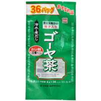 商品説明 ■焙煎ゴーヤと11種類の素材をブレンドし、風味豊かな健康茶に仕上ました。ご家族皆様でお召し上がりください。ゴーヤは独特の苦味を持った、アジア原産のウリ科の植物です ※商品リニューアル等によりパッケージ及び容量等は変更となる場合があります。ご了承ください。 お召し上がり方 お水の量は、お好みにより加減してください。 ■煮出しの場合：水又は、沸騰したお湯約500〜700ccの中へ、1バッグを入れ、沸騰後約5分間以上、充分に煮出し、お飲みください。バッグを入れたままにしておきますと、一層おいしくなりますが、濃すぎる場合は、バッグを取り除いてください。 ■アイスの場合：上記の通り、煮出したあと、湯ざましをして、空の大型ペットボトル又はウォーターポットに入れ替え、冷蔵庫に保管してください。冷えると容器の底にうまみの成分(アミノ酸等)が見えることがありますが、安心してご使用ください。 ■冷水だしの場合：ウォーターポットの中へ、1バッグをいれ、水約300〜400ccを注ぎ、冷蔵庫に保管、約30分後に冷水ゴーヤ茶になります。 【手軽においしくお飲みいただく方法】 ご使用の急須に、1袋とお飲みいただく量のお湯をいれ、濃いめをお好みの方はゆっくり、薄めをお好みの方は手早に、茶わんへ給湯してください。 原材料 はぶ茶、ウーロン茶、大麦、玄米、ゴーヤ、大豆、はとむぎ、プアール茶、桑の葉、バナバ葉、どくだみ、カンゾウ 栄養成分 【100cc(茶葉1.33g)あたり】 エネルギー 1kcal、たんぱく質 0g、脂質 0g、炭水化物 0.2g、ナトリウム 3mg ご注意 ・本品のティーバッグの材質は、色、味、香りをよくするために薄く、透ける紙材質を使用しておりますので、バッグの中の原材料の微粉が漏れて内袋の内側の一部に付着する場合があります。また同じく内袋の内側の一部に赤褐色の斑点が生じる場合がありますが、ハブ茶のアントラキノン誘導体という成分ですから、いずれも品質には問題がありませんので安心してご使用ください。 ・本品のご使用については、虫、カビの発生を防ぐために、開封後はお早めに誤使用ください。 ・開封後は輪ゴム又はクリップなどでキッチリと封を閉め、冷所に保管してください。特に夏季は要注意です。 ・煮出した後、2-3日放置しますと腐敗、カビが発生することもありますので、できるだけ当日中にご使用ください。 ・開封後はお早めにご使用ください。 ・本品は食品ですが、必要以上に大量に摂ることを避けてください。 ・初めて飲用される方は薄めで少量より様子を見ながらご使用ください。 ・薬の服用中又は、通院中、妊娠中、授乳中の方は、薬剤師又は医師にご相談ください。 ・体調不良時、食品アレルギーの方は、お飲みにならないでください。 ・万一からだに変調が出たら、直ちにご使用を中止してください。 ・天然の原料ですので、色、風味が変化する場合がありますが、品質には問題ありません。 ・ごくまれに煮出した後、液表面に原材料由来の油脂、脂肪などが油のように見えたり、また沈殿物が見えることがありますが、問題ありません。 ・小児の手の届かない所へ保管してください。 ・食生活は、主食、主菜、副菜を基本に、食事のバランスを。 保存方法 直射日光及び高温多湿の所をさけて冷所に保存してください 内容量 8g×36バッグ 広告文責 株式会社　ジューゴ　06-6972-5599 メーカー 山本漢方製薬　株式会社 お問合せ：(0568)73-3131 受付時間 9：00-17：00(土、日、祝日は除く) 区分 健康食品・健康茶　