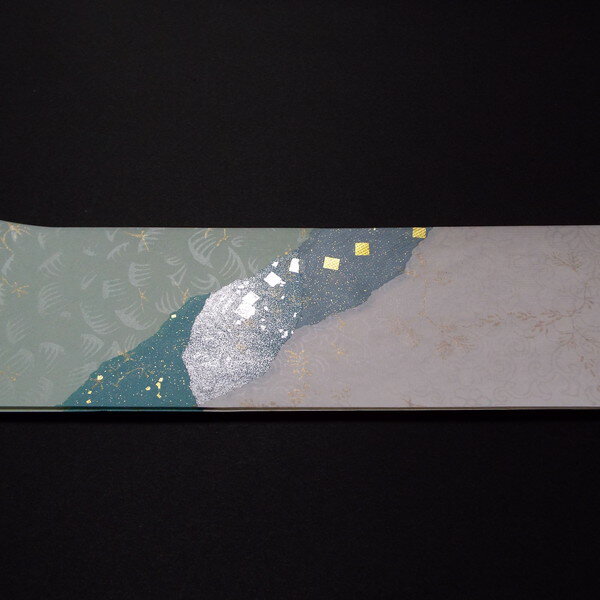 仮名料紙 本破り継ぎ 短冊判（6×36cm）｜書道 書道用紙 本鳥の子 金銀切箔砂子