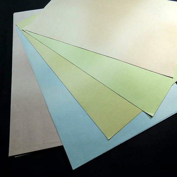 【特価商品】仮名料紙 50枚入り『純雁皮』全体ぼかし 半懐紙判 5色セット(各色10枚)|楮 手漉き ドーサ引き加工 和紙 書道練習用 書道紙