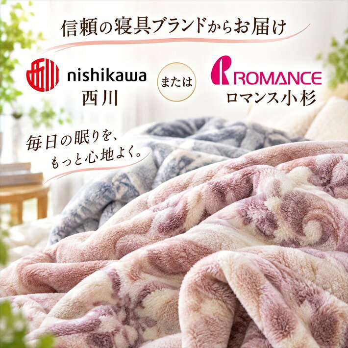 寝具【★お買い物マラソン限定クーポン配布中★】2026 福袋 西川 毛布 ロマンス小杉 シングル 暖かい 福袋 柄込み お楽しみ袋 二枚合わせ毛布 軽量　掛け布団　洗える　西川 2枚合わせ 一人暮らし 西川 冬用布団 西川掛け布団 衿付き 北欧 ペイズリー 人気 jyukusuimarket-10000333 おふとんとギフトの熟睡マーケット サンプル画像2