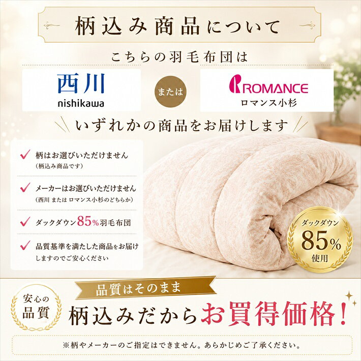 寝具【★お買い物マラソン限定クーポン配布中★】寝具 西川 布団セット シングル 羽毛布団 6点 掛け布団 シングルロング 羽毛掛け布団 羽毛布団セット シングル布団セット オールシーズン ホテル仕様枕 カバー3点　在庫あり　即納品災害グッズ父の日 jyukusuimarket-10000322 おふとんとギフトの熟睡マーケット サンプル画像3