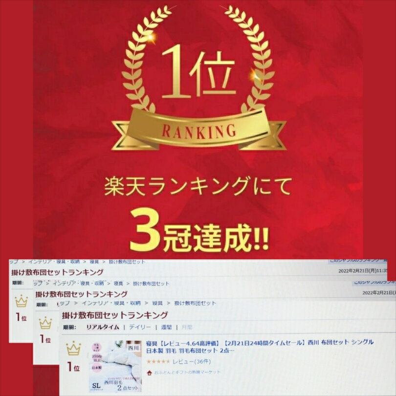 寝具 【高品質 楽天ランキング1位】 西川 布団セット 2点セット シングル おすすめ...