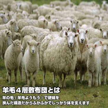寝具【夏物早期割引大特価♪】柄込 西川 敷布団 シングル 敷布団 マットレス シングルロング ボリューム 防ダニ 防臭 抗菌 西川敷布団 西川マットレス 羊毛4層敷布団 ふっくら 厚め