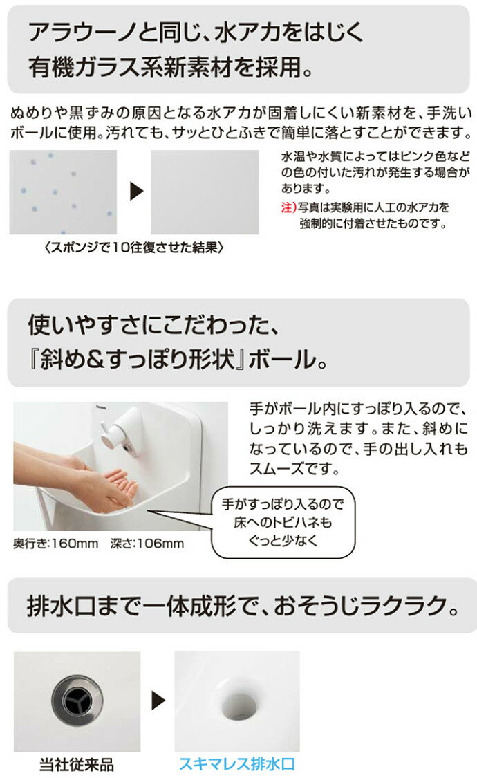 【楽天市場】パナソニック Panasonic トイレ手洗 ラウンドタイプ キャビネット GHA8FC2 S アラウーノ 左右兼用 壁付：じゅう
