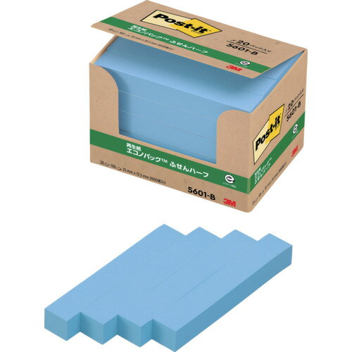 スリーエム ジャパン 3M ポスト・イット 75X12．5mm 100枚X20パッド ブルー 【品番：5601-B】