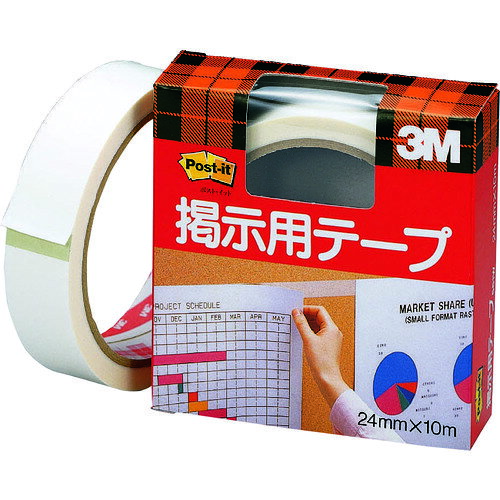特長 ●片面がしっかり貼れる粘着剤、もう片面が貼ってはがせる粘着剤の両面テープです。 ●掲示物を傷めることなく貼ったりはがしたりできます。 用途 ●案内掲示、食堂・レストランのメニュー掲示、図面貼りなどに。 仕様 ●色：白 ●幅(mm)：24 ●長さ(m)：10 ●厚さ(mm)：0.2 ●強弱両面テープ 材質 ●基材：ポリエステルフィルム ●粘着剤：アクリル系 質量・質量単位 ●70.0g 【メーカー名】スリーエム　ジャパン（株）オフィスマーケット販売本部 【メーカー品番】561W