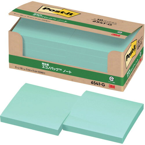 特長 ●古紙100%の再生紙を使用し、環境保全を考え、資源をムダなく利用しています。 ●オフィスでの買い置きにおすすめのポスト・イット(R)製品です。 ●ポスト・イット75X75mm100枚X10パッドグリーン 質量・質量単位 ●440.0g 【メーカー名】スリーエム　ジャパン（株）オフィスマーケット販売本部 【メーカー品番】6541-G