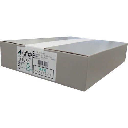 スリーエム ジャパン　3M　エーワン　ラベルシール（プリンタ兼用）再生紙　1面　（300枚入）　【品番：31351】