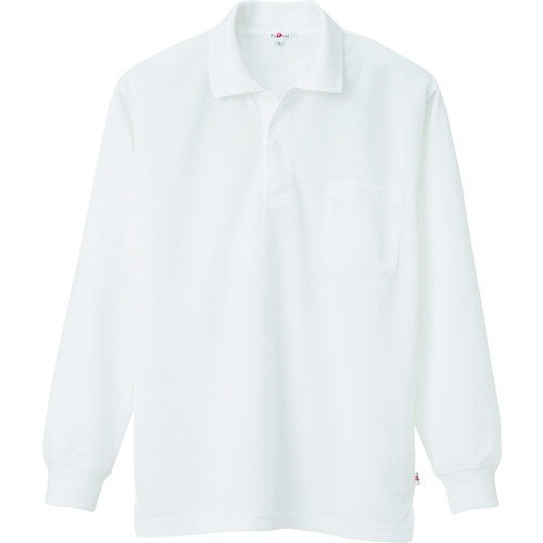 アイトス（AITOZ） 吸汗速乾（クールコンフォート）長袖ポロシャツ（男女兼用） ホワイト L 【品番：10578-001-L】