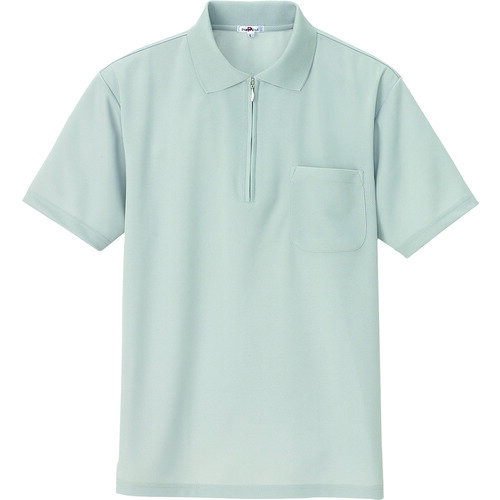 アイトス（AITOZ） 吸汗速乾（クールコンフォート）半袖ジップポロシャツ（男女兼用） グレー L 【品番：10581-004-L】