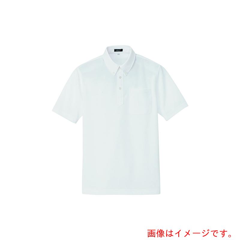 アイトス（AITOZ） 吸汗速乾（クールコンフォート）半袖ボタンダウンポロシャツ（男女兼用） ホワイト 5 【品番：10599-001-5】