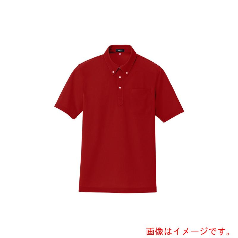 アイトス（AITOZ） 吸汗速乾（クールコンフォート）半袖ボタンダウンポロシャツ（男女兼用） レッド 11 【品番：10599-009-11】