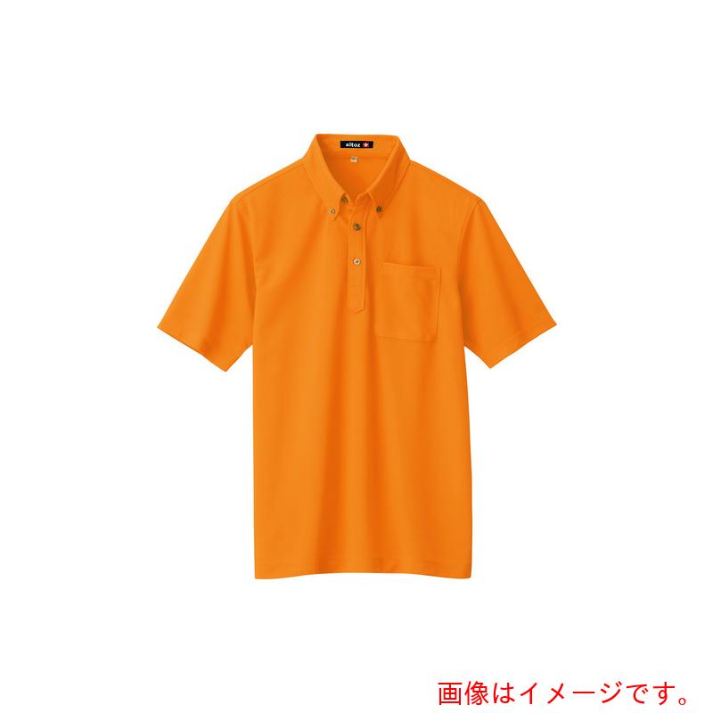 アイトス（AITOZ） 吸汗速乾（クールコンフォート）半袖ボタンダウンポロシャツ（男女兼用） ハイパーオレンジ 3L 【品番：10599-093-3L】