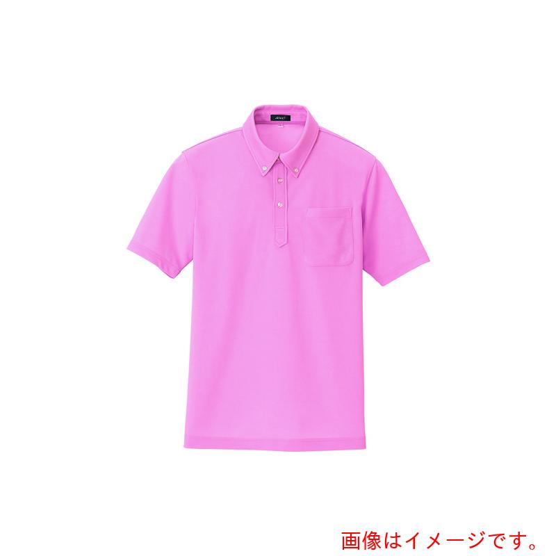アイトス（AITOZ） 吸汗速乾（クールコンフォート）半袖ボタンダウンポロシャツ（男女兼用） ピンク 11 【品番：10599-160-11】
