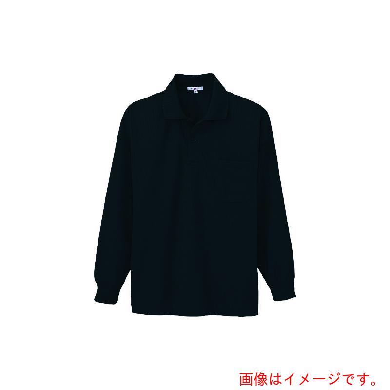 アイトス（AITOZ） 吸汗速乾（クールコンフォート）ペン差し付長袖ポロシャツ（男女兼用） ブラック M 【品番：10600-010-M】