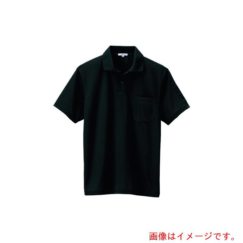 アイトス（AITOZ） 吸汗速乾（クールコンフォート）ペン差し付半袖ポロシャツ（男女兼用） ブラック LL 【品番：10601-010-LL】