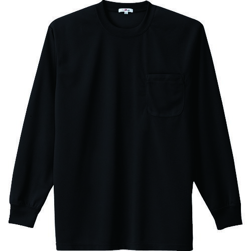アイトス（AITOZ） 吸汗速乾クールコンフォート 長袖Tシャツ男女兼用 ブラック S 【品番：AZ-10575-010-S】