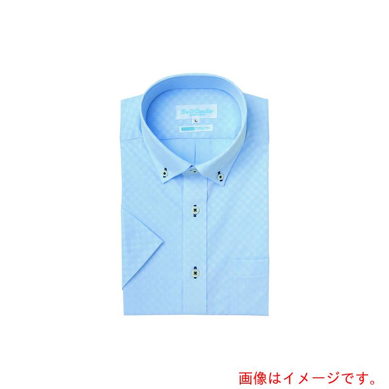 アイトス（AITOZ）　半袖ボタンダウンシャツ　サックス　LL　【品番：43058-007-LL】