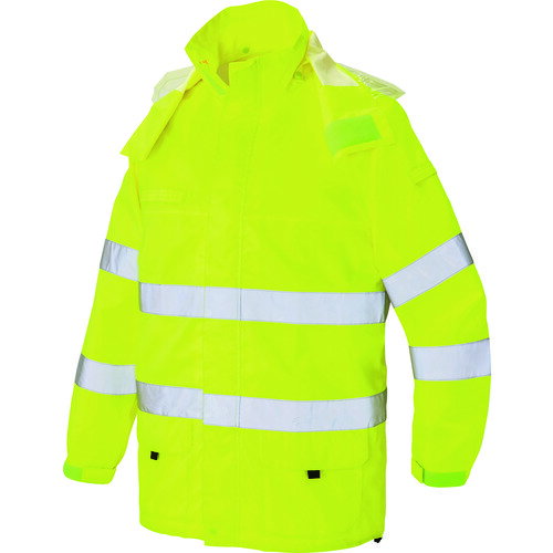 アイトス（AITOZ）　高視認性レインジャケット　ハイパーイエロー　S　【品番：562405-091-S】