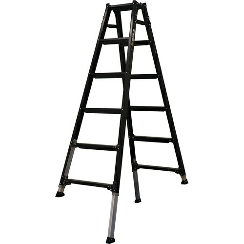 アルインコ 伸縮脚立（ステップ幅広） ブラックカラー 180cm 最大使用質量100kg 【品番：PRW180BK】
