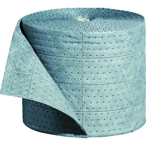 特長 ●縦横にミシン目が入っています。 ●いろいろなサイズに簡単にカットすることができます。 ●幅広い液体に対応。油、冷却水、溶剤、水などを吸収します。 用途 ●オイル・水・溶剤用。 仕様 ●油吸収量(L/巻)：75.2 ●幅(mm)：38...