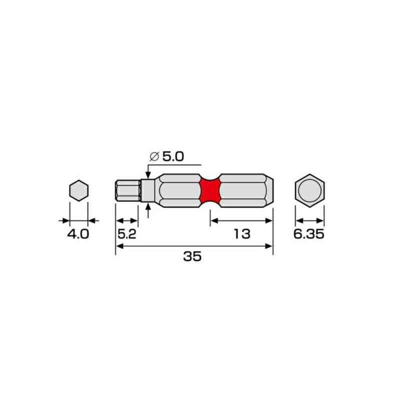 【メール便対応】アネックスツール　六角レンチカラービット 1本組 H4.0×35　【品番：ACHX-4035】【JAN：4962485403744】