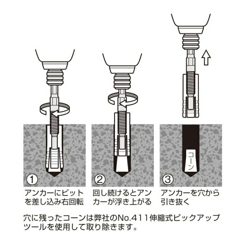 【メール便対応】アネックスツール　アンカー抜きビット M12mm×50アンカー用　【品番：AEB-1250】【JAN：4962485401344】