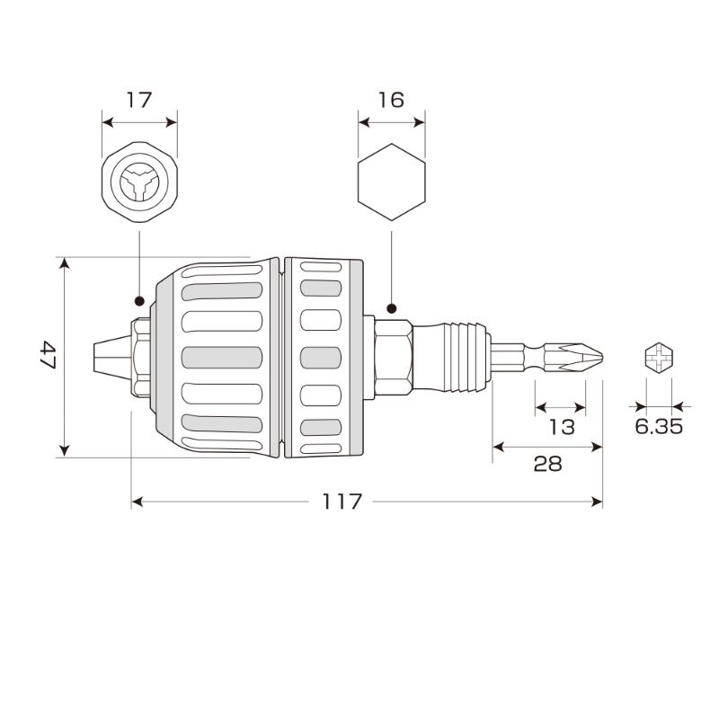アネックスツール　インパクト対応 ビット交換式 ラバードリルチャック Φ1.0～10mm　【品番：AKL-190E】【JAN：4962485273248】 3