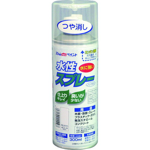 アトムサポート　アトムペイント　水性スプレー　300ML　つや消しネオクリヤー　【品番：00001-15519】