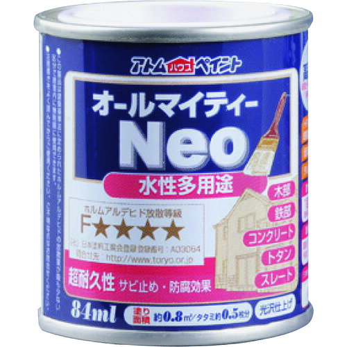 【別途送料あり】アトムサポート アトムペイント 水性オールマイティーネオ 84ML ミルキーホワイト 【12個】 【品番：00001-18701】