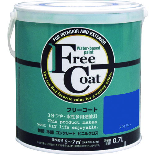 Paint - 【別途送料あり】アトムサポート　アトムペイント　水性フリーコート　0．7L　スカイブルー　【6個】　【品番：00001-23226】