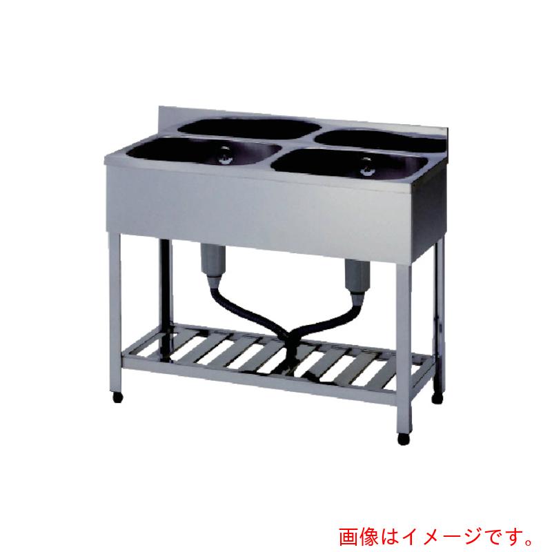 【別途送料あり】東製作所（azuma）　二槽シンクBG無ホース付　750×450×800　【品番：KPC2-750】