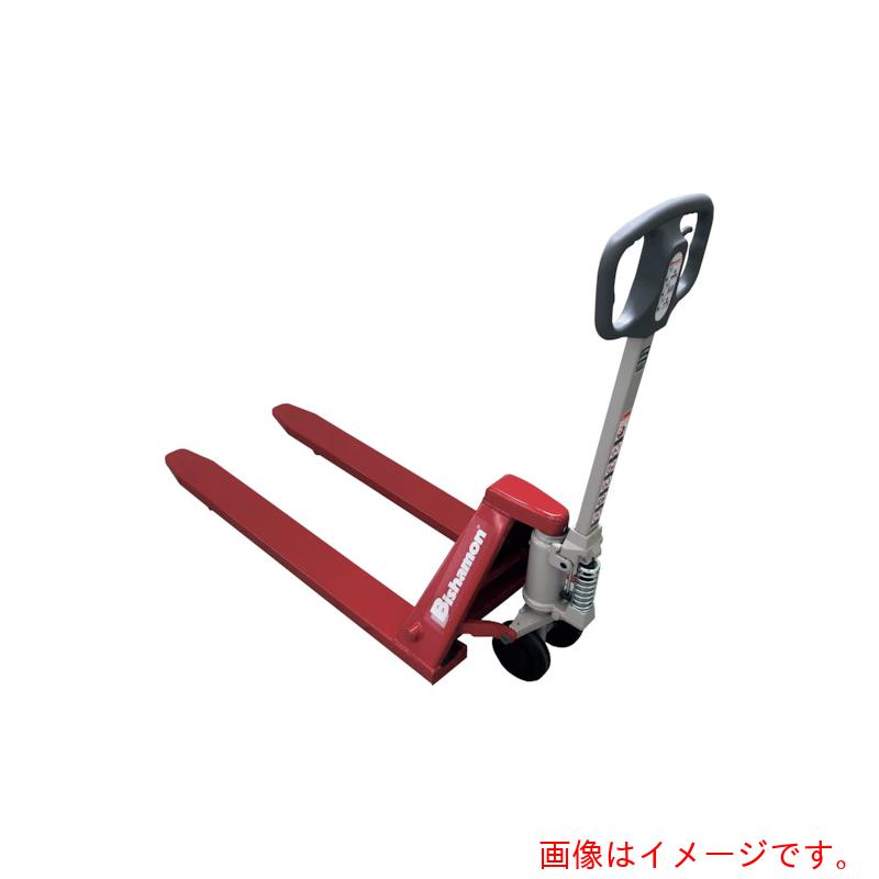 特長 ●ニュートラル機構を標準装備しています。 ●ニュートラル機構は荷重がかかっても軽くかじ取り操作ができます。 ●強度に優れた高張力鋼板です。 ●環境に優しい無鉛塗料を使用しています。 ●オプションでパーキングブレーキの取付ができます。 ●90種類以上の豊富なバリエーションからお選び頂けます。 用途 ●パレット積みされた荷物などや機械などの重量物の運搬作業に。 仕様 ●均等荷重(kg)：800 ●フォーク高さ(mm)最低：50 ●フォーク高さ(mm)最高：140 ●フォーク(mm)長さ：810 ●フォーク(mm)幅：153 ●フォーク(mm)間隔：214 ●全幅(mm)：520 ●全高(mm)：1165 ●A寸法(mm)：555 ●B寸法(mm)：665 ●ステアリングホイール：150mm×38mm ●ロードホイール：50mm×98mm ●外幅　A(mm)：520 ●内幅　A(mm)：214 ●長さ(mm)B：810 ●B1：665 ●B2：555 ●最低位　D(mm)：50 ●最高位　D(mm)：140 ●オプション：パーキングブレーキ 材質 ●本体:スチール ●車輪:ウレタン ●MCナイロン ●ハンドル部:樹脂 質量・質量単位 ●68.0kg 注意事項 ●車上渡しになります。 ●重量物ですのでご注意ください。 ●北海道・沖縄・離島は別途、運賃が掛かります。 ●パレットの形状によっては使用できないものがあります。 ●サイズなどをご確認の上、最適な機種をお選びください。 【メーカー名】（株）スギヤス 【メーカー品番】BM08SS-L50 【法人限定商品】※下記注意事項を事前にご確認ください。 ●この商品は送料が別途必要になります。 ●ご注文後、改めて当店より送料をご連絡させていただきます。送料のご了承をいただいてからの手配となります。（ご連絡までに数日かかる場合があります） ●手配後のキャンセル・返品・交換はできません。 ●メーカー直送、または、福山通運・西濃運輸・佐川急便でのお届けとなります。 ●配送業者の指定はできません。 ●原則法人宛（個人宅を除く）のみの配達となります。個人宅へのお届けの場合は事前にお問い合わせください。 ●お届け先の宛名または住所に法人名の記載がない場合は、法人であっても個人宅扱いとなります。 ●個人宅（法人名不記載を含む）へのお届けができない場合があります。 ●一部配送業者は平日のみの配達になります。原則時間指定はできません。 ●他メーカーとの同梱不可。 ●代金引換決済のご利用不可。