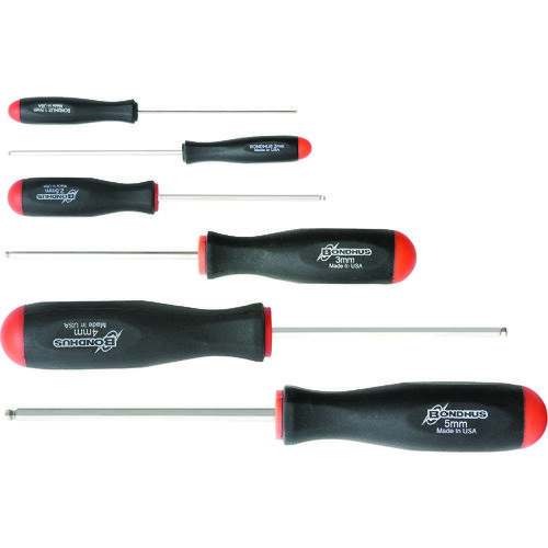 ボンダス・ジャパン（BONDHUS）　ボールポイント・ドライバー　メッキ　セット6本組（1．5−5mm）　【品番：BSX6MB】(4)