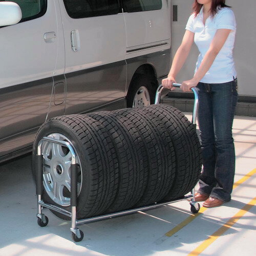 ボンフォーム（BONFORM）　収納タイヤラック4本用（S−L）　SI　【品番：72504098】