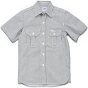 ボンマックス(BONMAX) Leeワークウェア メンズワーク半袖シャツ ホワイト×ブルー XXL 【品番:LWS46002-18-XXL】