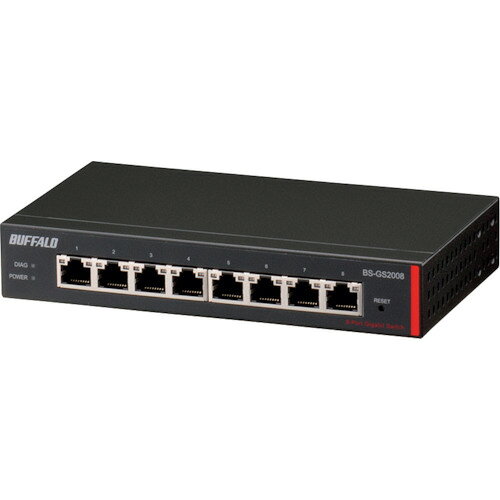 バッファロー（BUFFALO）　法人向け　レイヤー2　Giga　スマートスイッチ　8ポート　【品番：BS-GS2008】