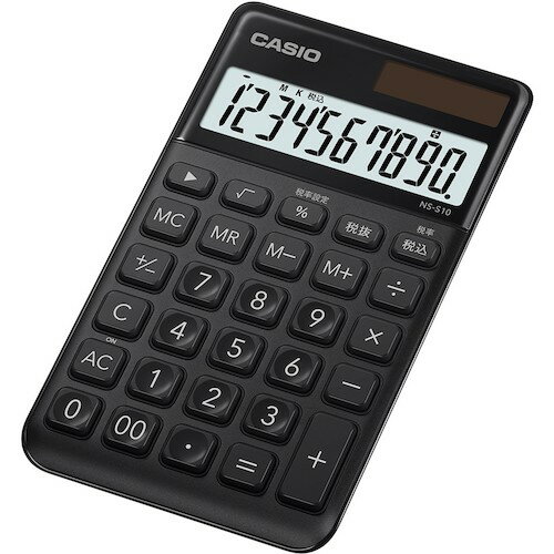 【メール便対応】カシオ計算機（CASIO）　カシオ大判手帳型スタイリッシュ電卓　ブラック　【品番：NS-S10-BK-N】